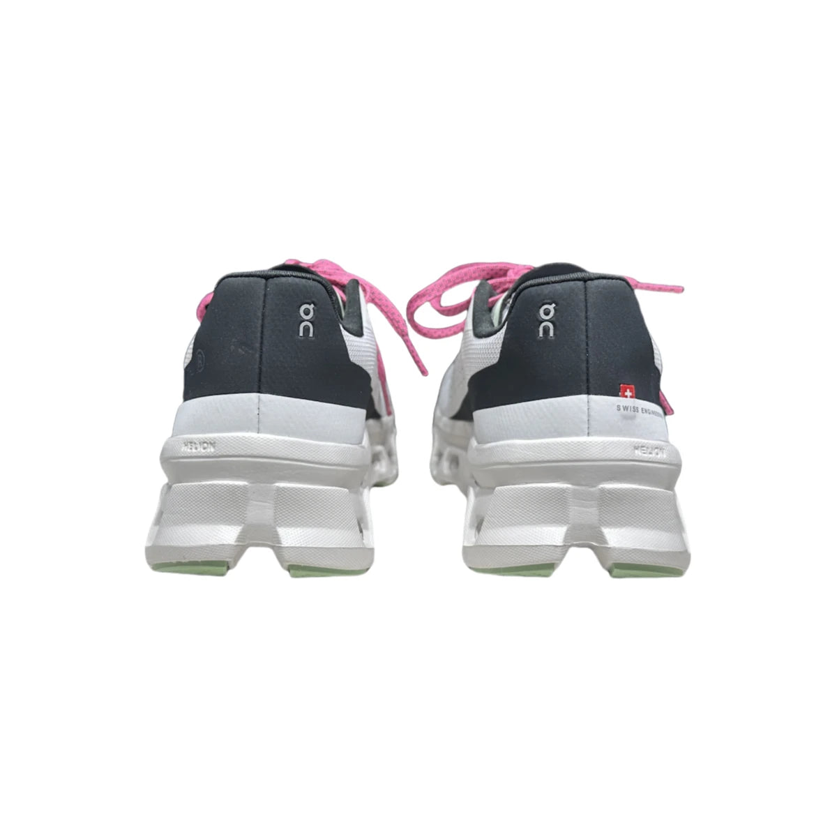 On cloudmonster  Women's White/Black/Rose