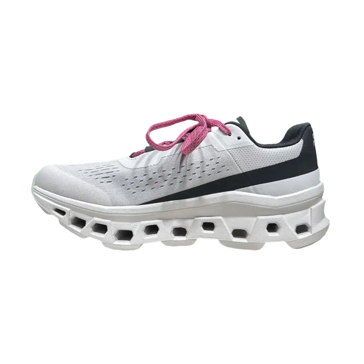 On cloudmonster  Women's White/Black/Rose