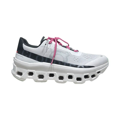 On cloudmonster  Women's White/Black/Rose