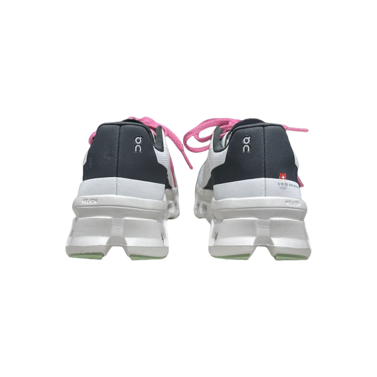 On cloudmonster  Women's White/Black/Rose